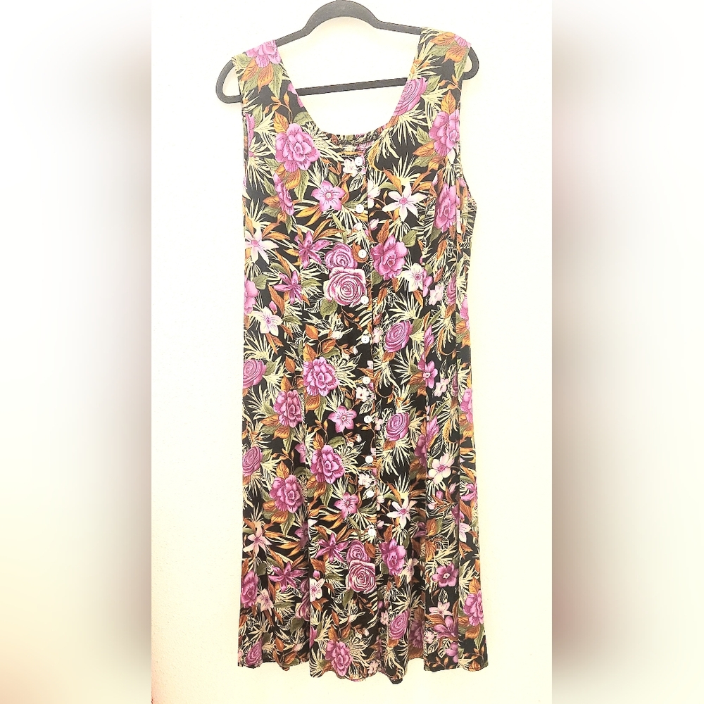 Vintage floral maxi dress, size 18
